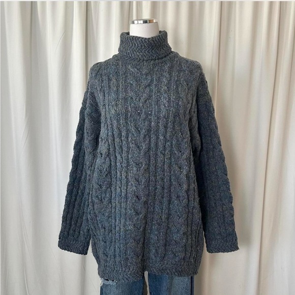 Vintage the Limited Fisherman’s Cable knit turtleneck sweater Wool blend Large. - Picture 4 of 8